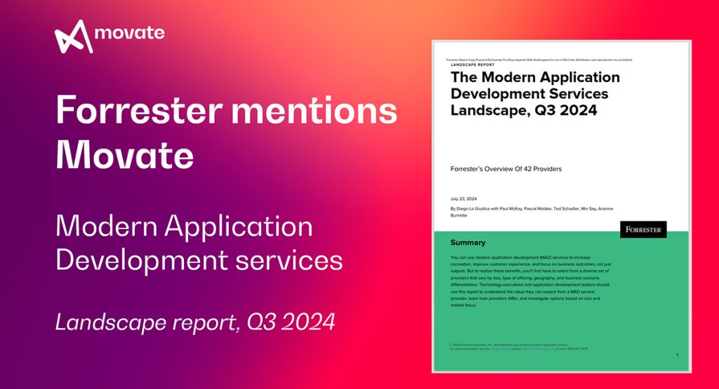 Movate included in Forrester’s Modern Application Development Services Landscape report, Q3 2024